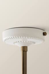 ValueLights Burford White Ceramic Ribbed 3 Drop Diner Bar Ceiling Light with Bulbs in Cream - thumbnail 5