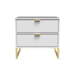 Ready Assembled 2 U Tamworth 2 Drawer Bedside Cabinet (Ready Assembled) in White
