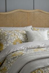 Morris & Co 'Pink & Rose' Cotton Duvet Cover Set in Grey - Size: Single - thumbnail 2