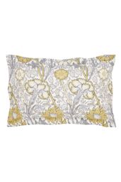 Morris & Co 'Pink & Rose' Cotton Duvet Cover Set in Grey - Size: Single - thumbnail 3