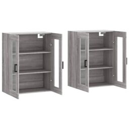 Berkfield Home Wall Mounted Cabinets 2 pcs Grey Sonoma Engineered Wood - thumbnail 4