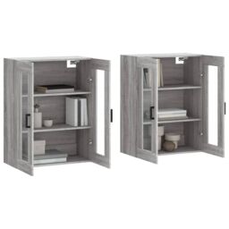 Berkfield Home Wall Mounted Cabinets 2 pcs Grey Sonoma Engineered Wood - thumbnail 3