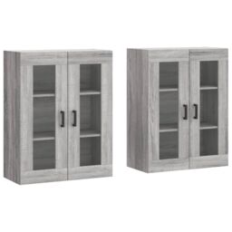 Berkfield Home Wall Mounted Cabinets 2 pcs Grey Sonoma Engineered Wood - thumbnail 2