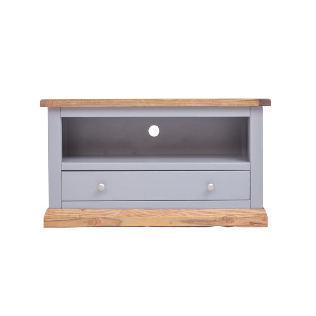 Cabinet Bits Biccari Grey 1 Drawer TV Cabinet Chrome Knob - image 1