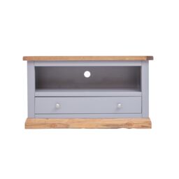 Cabinet Bits Biccari Grey 1 Drawer TV Cabinet Chrome Knob