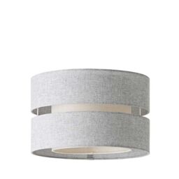 ValueLights Sophia Linen Tier 30cm Drum Easy Fit Ceiling Pendant Light Lamp Shade in Grey - thumbnail 6