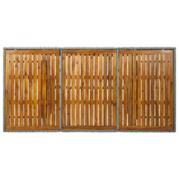 Berkfield Home Garden Table Light Grey Poly Rattan & Solid Acacia Wood - thumbnail 4