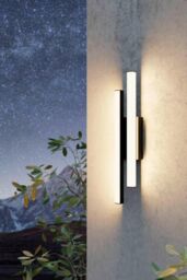 Eglo Serricella Metal Integrated LED IP55 Outdoor Wall Light in Black - thumbnail 2