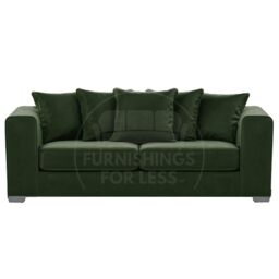 Furnishings For Less UK Ella Boxed Arm Plush Velvet Fabric Sofa Set 3 & 2 Seater sofa Red in Green - thumbnail 2