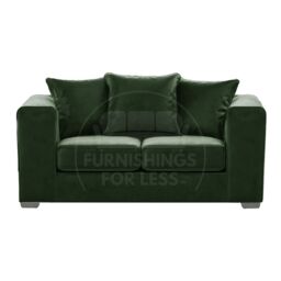 Furnishings For Less UK Ella Boxed Arm Plush Velvet Fabric Sofa Set 3 & 2 Seater sofa Red in Green - thumbnail 3