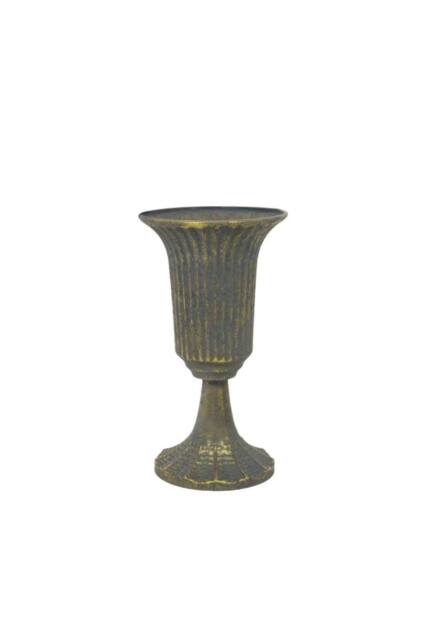 KDMD Antique Gold Creation Metal Urn Vase on Stem 25cm - image 1