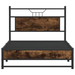 Berkfield Home Bed Frame without Mattress Smoked Oak 107x203 cm Engineered Wood in Brown - thumbnail 6