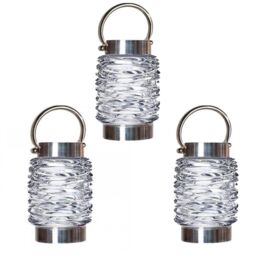 Marco Paul 3pck Solar Wave Lantern in Silver - thumbnail 2