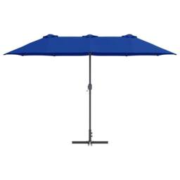 Berkfield Home Modern Garden Parasol Blue 380 x 196 x 235 cm Powder-coated steel - thumbnail 5