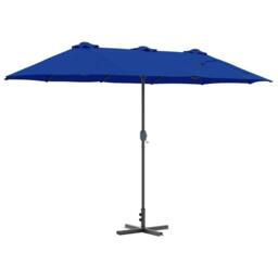 Berkfield Home Modern Garden Parasol Blue 380 x 196 x 235 cm Powder-coated steel - thumbnail 8