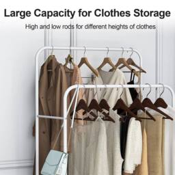 Kelvenix Heavy Duty Closet Metal Garment Rack in White - thumbnail 5
