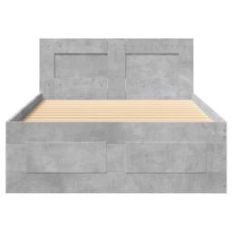 Berkfield Home Bed Frame with Headboard Frame Concrete Grey 75x190 cm Small Single - thumbnail 5