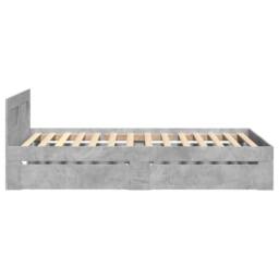 Berkfield Home Bed Frame with Headboard Frame Concrete Grey 75x190 cm Small Single - thumbnail 6