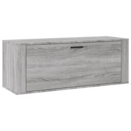 Berkfield Home Wall Shoe Cabinet Grey Sonoma 100x35x38 cm Engineered Wood - Size: 100 x 35 x 38 cm - thumbnail 2