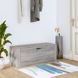Berkfield Home Wall Shoe Cabinet Grey Sonoma 100x35x38 cm Engineered Wood - Size: 100 x 35 x 38 cm