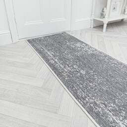 runrug Carpet Runner Rug - Indoor/Outdoor, Reversible, 2mm - 'Tapestry' in Grey - Size: 60 cm x 150 cm - thumbnail 1