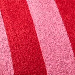 OHS Stripe Fleece Throw Over Bedspread Ultra Soft Warm Sofa Bed Blanket Travel Plush in Red - thumbnail 3