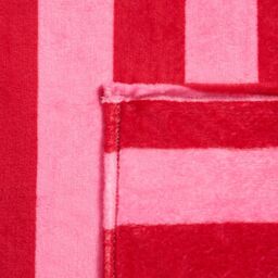 OHS Stripe Fleece Throw Over Bedspread Ultra Soft Warm Sofa Bed Blanket Travel Plush in Red - thumbnail 6