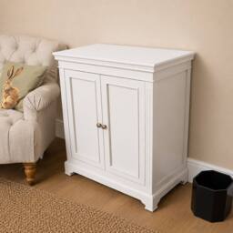 Melody Maison Wooden 2 Shelf Storage Cupboard Sideboard - Daventry Ivory Range - thumbnail 5