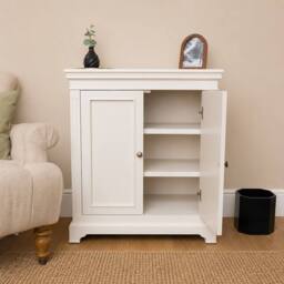 Melody Maison Wooden 2 Shelf Storage Cupboard Sideboard - Daventry Ivory Range - thumbnail 2