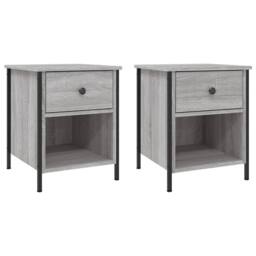 Berkfield Home Bedside Cabinets 2 pcs Grey Sonoma 40x42x50 cm Engineered Wood - Size: 40 x 42 x 50 cm - thumbnail 1