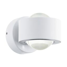 Loops Wall Light Colour White Aluminium Shade Clear Plastic Bulb LED 2x2.5W Included