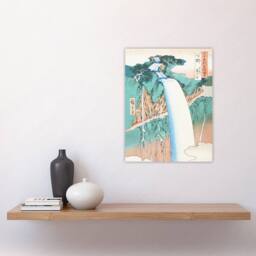 "Artery8 Mount Nikko Urami Waterfall Vintage Wall Art Print Hiroshige in Green - Size: W18"" x H24""" - thumbnail 4