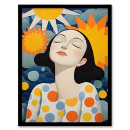 "Wee Blue Coo Wall Art Print Sunworshipper Bright Surreal Yellow Blue Living Room Framed - Size: W12"" x H16""" - thumbnail 1