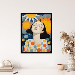 "Wee Blue Coo Wall Art Print Sunworshipper Bright Surreal Yellow Blue Living Room Framed - Size: W12"" x H16""" - thumbnail 4