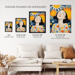 "Wee Blue Coo Wall Art Print Sunworshipper Bright Surreal Yellow Blue Living Room Framed - Size: W12"" x H16""" - thumbnail 3