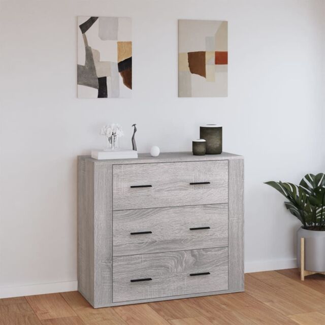 Berkfield Home Sideboard Grey Sonoma 80x33x70 cm Engineered Wood - Size: 80 x 33 x 70 cm - image 1