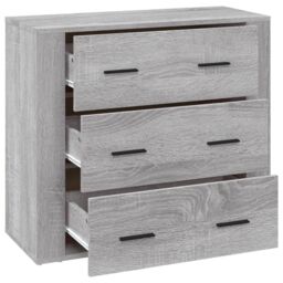 Berkfield Home Sideboard Grey Sonoma 80x33x70 cm Engineered Wood - Size: 80 x 33 x 70 cm - thumbnail 4