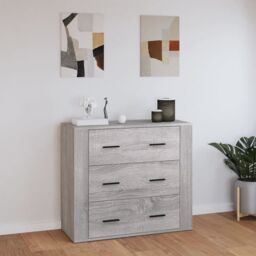 Berkfield Home Sideboard Grey Sonoma 80x33x70 cm Engineered Wood - Size: 80 x 33 x 70 cm - thumbnail 1