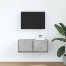 Berkfield Home TV Cabinet Concrete Grey 60x31x25.5 cm Engineered Wood - thumbnail 1
