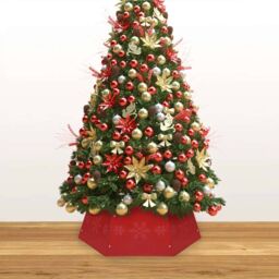 Berkfield Home Christmas Tree Skirt Red √ò68x25 cm - Size: 68x25 cm - thumbnail 3