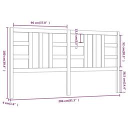 Berkfield Home Bed Headboard Honey Brown 206x4x100 cm Solid Wood Pine - Size: 206 x 4 x 100 cm - thumbnail 6