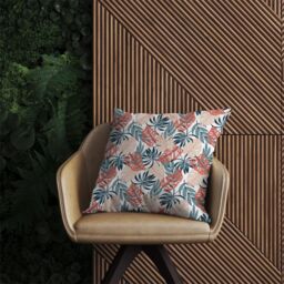 Warren Reed - Designer Tropical Leaf Pattern Outdoor Cushion in Green - Size: 60 cm x 60 cm - thumbnail 2