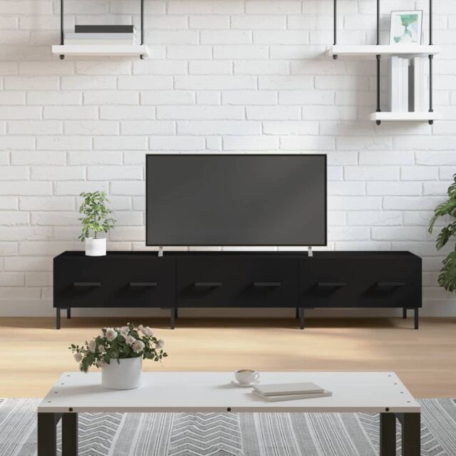 Berkfield Home TV Cabinet Black 150x36x30 cm Engineered Wood - Size: 150 x 36 x 30 cm - image 1