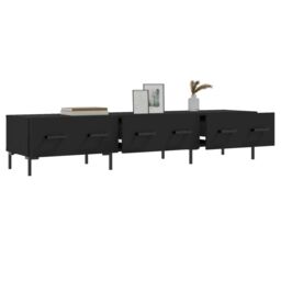 Berkfield Home TV Cabinet Black 150x36x30 cm Engineered Wood - Size: 150 x 36 x 30 cm - thumbnail 4