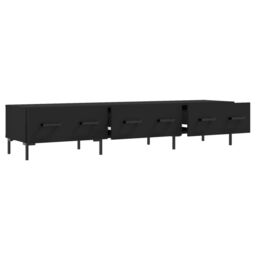 Berkfield Home TV Cabinet Black 150x36x30 cm Engineered Wood - Size: 150 x 36 x 30 cm - thumbnail 6