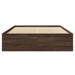 Berkfield Home Bed Frame without Mattress Brown Oak 140x200 cm Engineered Wood - thumbnail 5