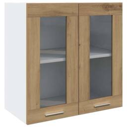 Berkfield Home Kitchen Wall Cabinet with Glass Door Artisan Oak 60x31x60 cm in Brown - Size: 60 x 31 x 60 cm - thumbnail 1