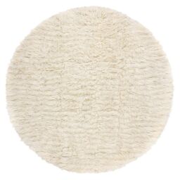 RugsX Flokati Woolen Circle Rug in Beige - Size: 140 cm diameter - thumbnail 2