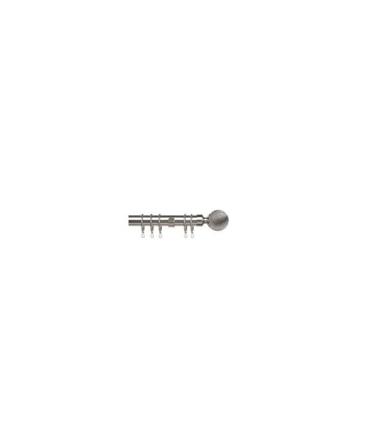 New Edge Blinds 25-28mm Swirl BallEnd Metal Curtain Pole Set - Chrome in Metallic Silver - Size: 170 cm - 300 cm - image 1