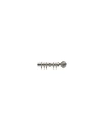 New Edge Blinds 25-28mm Swirl BallEnd Metal Curtain Pole Set - Chrome in Metallic Silver - Size: 170 cm - 300 cm - thumbnail 2